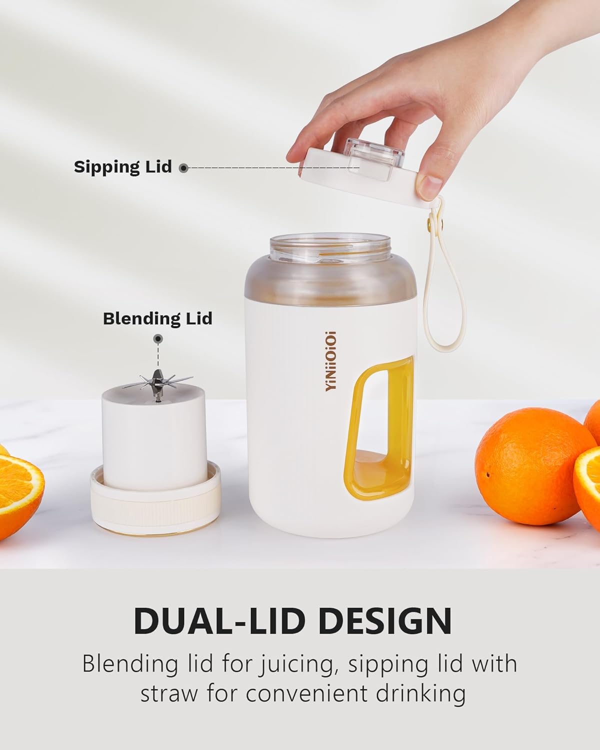 Personal Portable Blender, Smoothies, Milkshakes, and Ice Crusher with USB Rechargeable Travel Blender