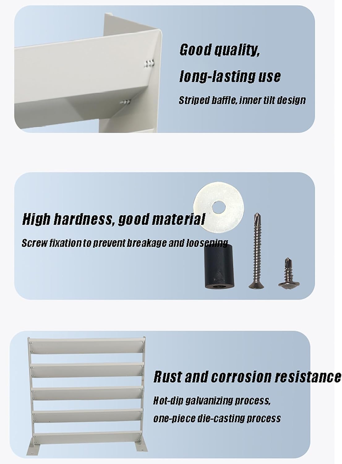 Outdoor Air Conditioner Deflector, Compressor Protection Fence, Guide Cover Unit AC Condenser Universal Prevent Direct Blow Galvanized Steel Baffle