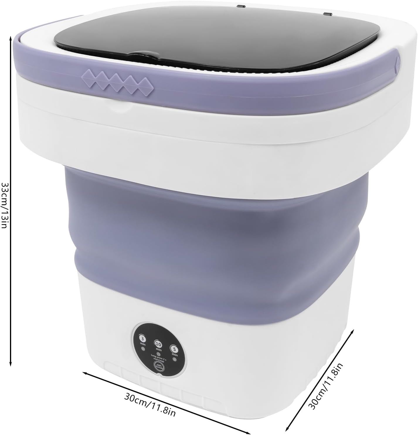 Portable Washing Machine, 12.68qt Mini Portable Washer with 3 Modes Cleaning for Baby Clothes, Sock, Small Delicates, Foldable Small Washing Machine Ideal for Camping, RVs, Apartments, Dorms (Purple)