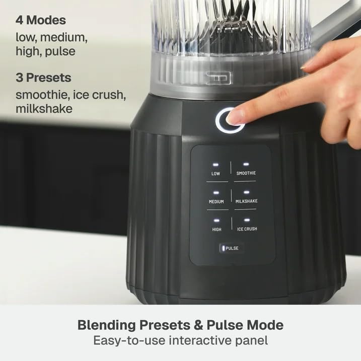 Thymes & Tables Countertop Blender Duo SmartCrush Tech 1100W with 57oz Pitcher & 25oz Cup, Smart Seal Lid, Vortex Blending, Pulse Mode, Dishwasher Safe, Ice Crush, Smoothie Preset (Slate Gray)