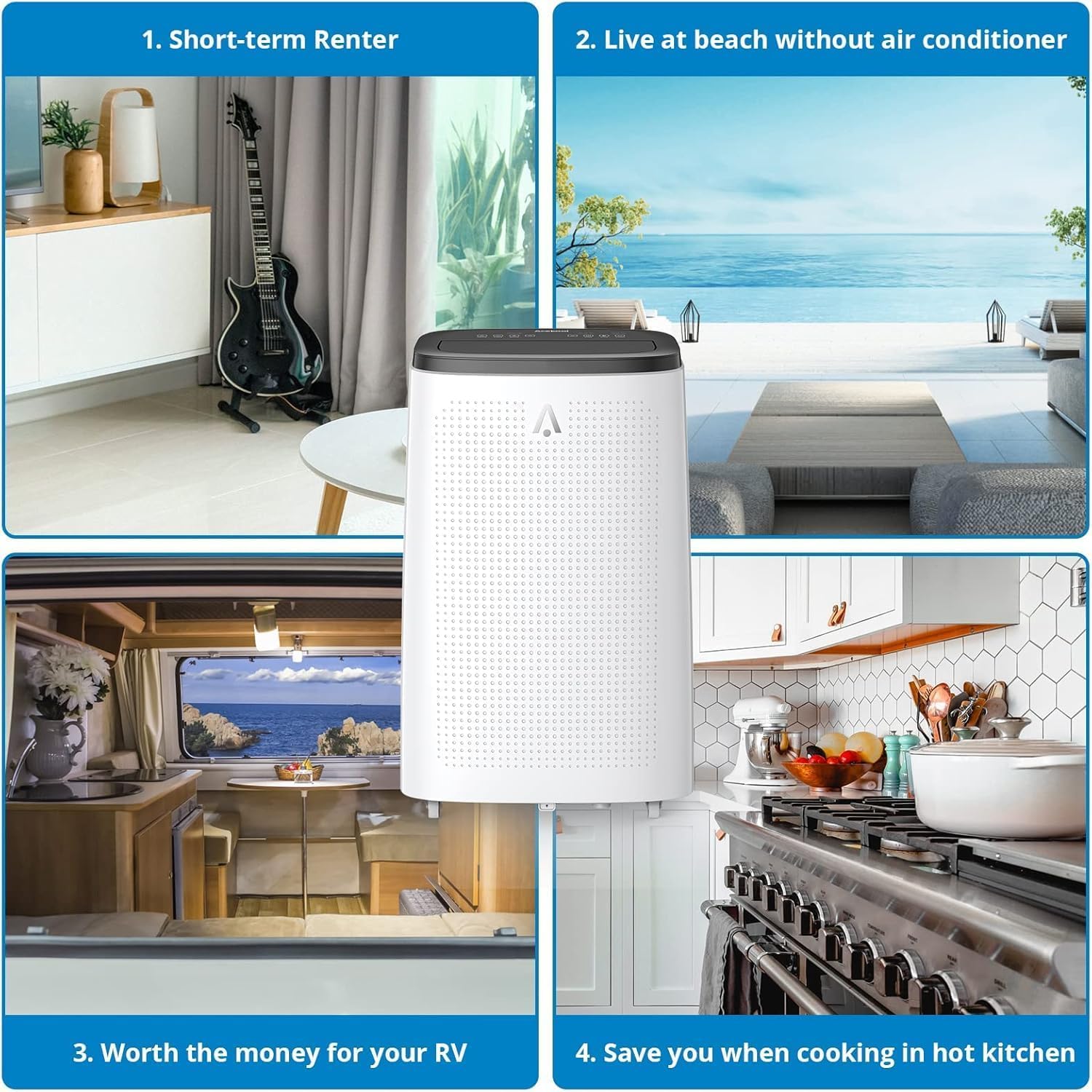GarveeHome Portable Air Conditioner, 14000 BTU Smart AC with Window Kit, 24H Timer & Fan Mode, Ventless Design, Portable AC with Hose Needed.