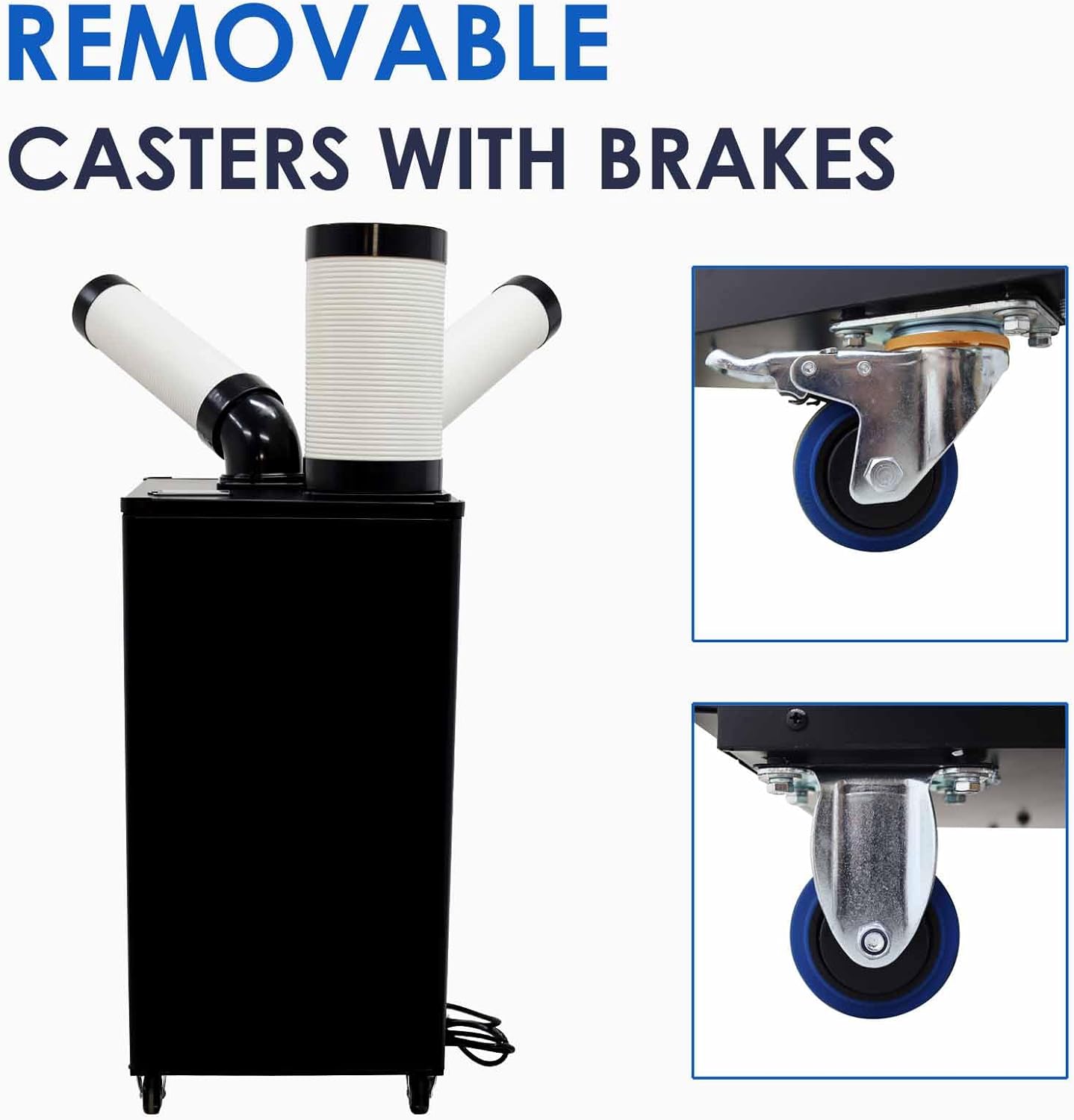 Portable Air Conditioner 550m³/h Industrial Grade Mobile Spot Cooler with 1.3 Gal Water Tank Double Nozzles 12000 BTU 110V 1100W