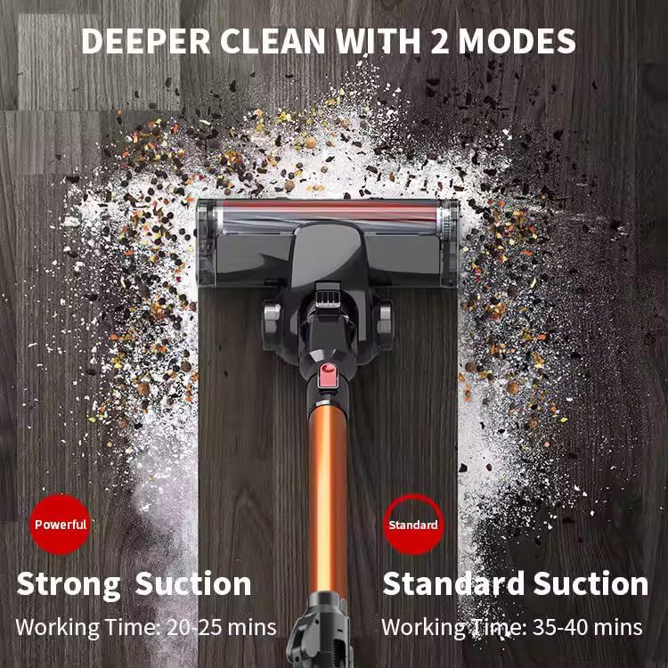 3-in-1 Cordless Stick Vacuum Cleaner | 150AW/9000Pa Suction, 40 Min Runtime, Lightweight & Self-Standing for Floors, Carpets, Cars (Z7 Gold)
