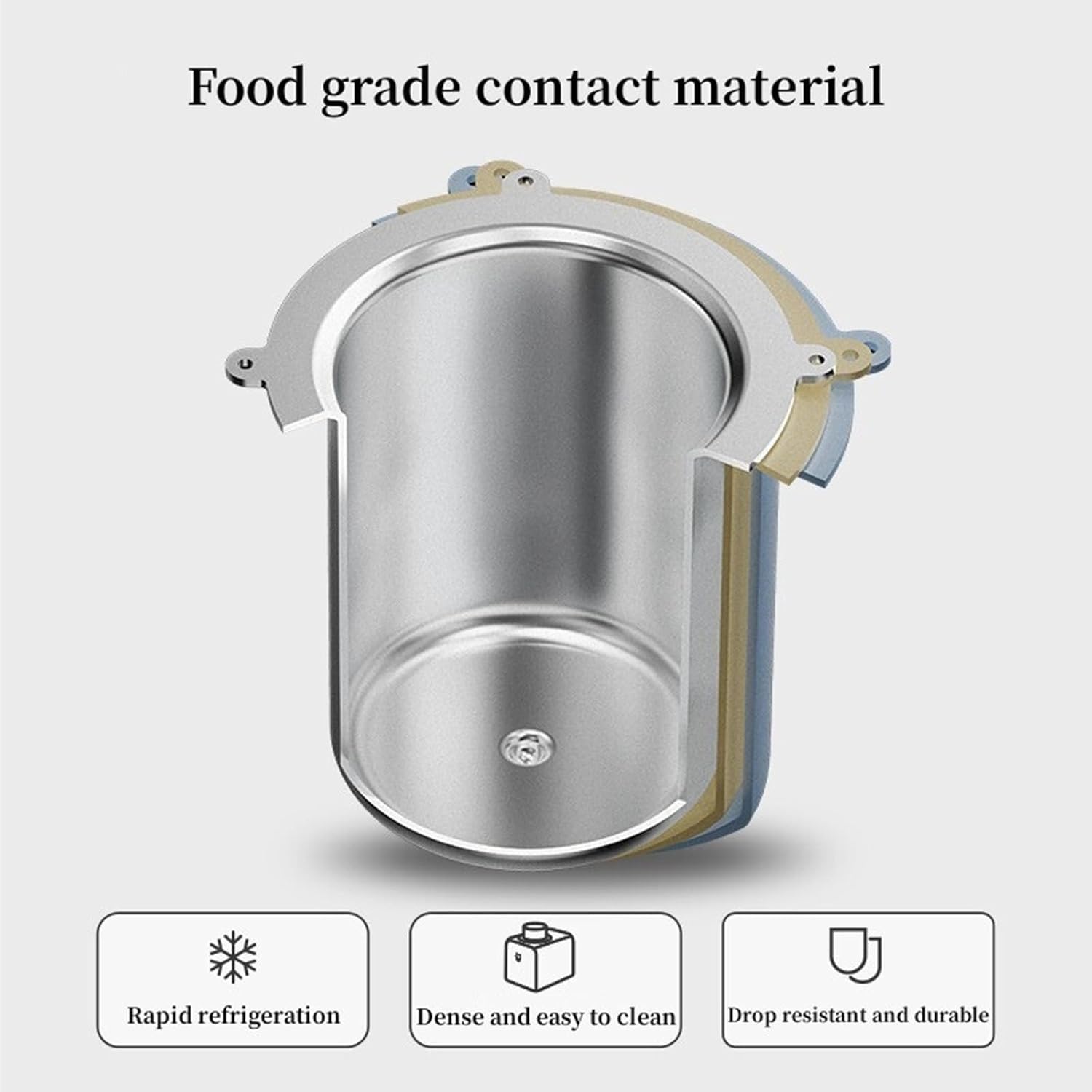 Ice Cream Maker Ice Cream Machine Household Small Automatic Children Fruit Ice Cream Machine One Key Refrigeration Simple Knob Operation Table Top Ice Cream Machine，Fun Kitchen Appliance