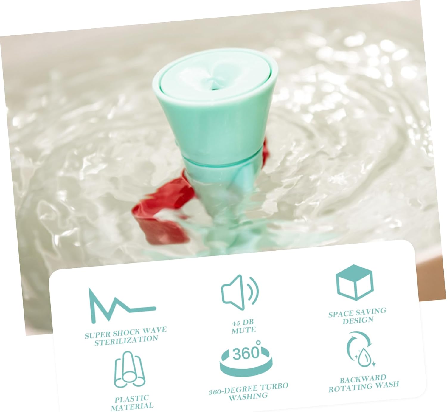 Operitacx USB Portable Mini Washing Machine Compact Turbine Washer Travel Ultrasonic Clothes Cleaner USB Power for Students and Small Spaces