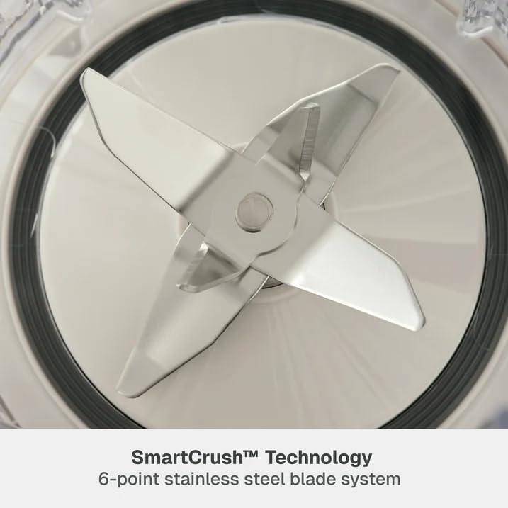 Thymes & Tables Countertop Blender Duo SmartCrush Tech 1100W with 57oz Pitcher & 25oz Cup, Smart Seal Lid, Vortex Blending, Pulse Mode, Dishwasher Safe, Ice Crush, Smoothie Preset (Sand White)