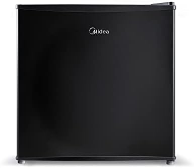 Midea WHS-65LB1 Compact Single Reversible Door Refrigerator, 1.6 Cubic Feet, Black & Farberware Compact Countertop Microwave Oven, 0.7 Cu. Ft. 700-Watt with LED Lighting, Retro Black