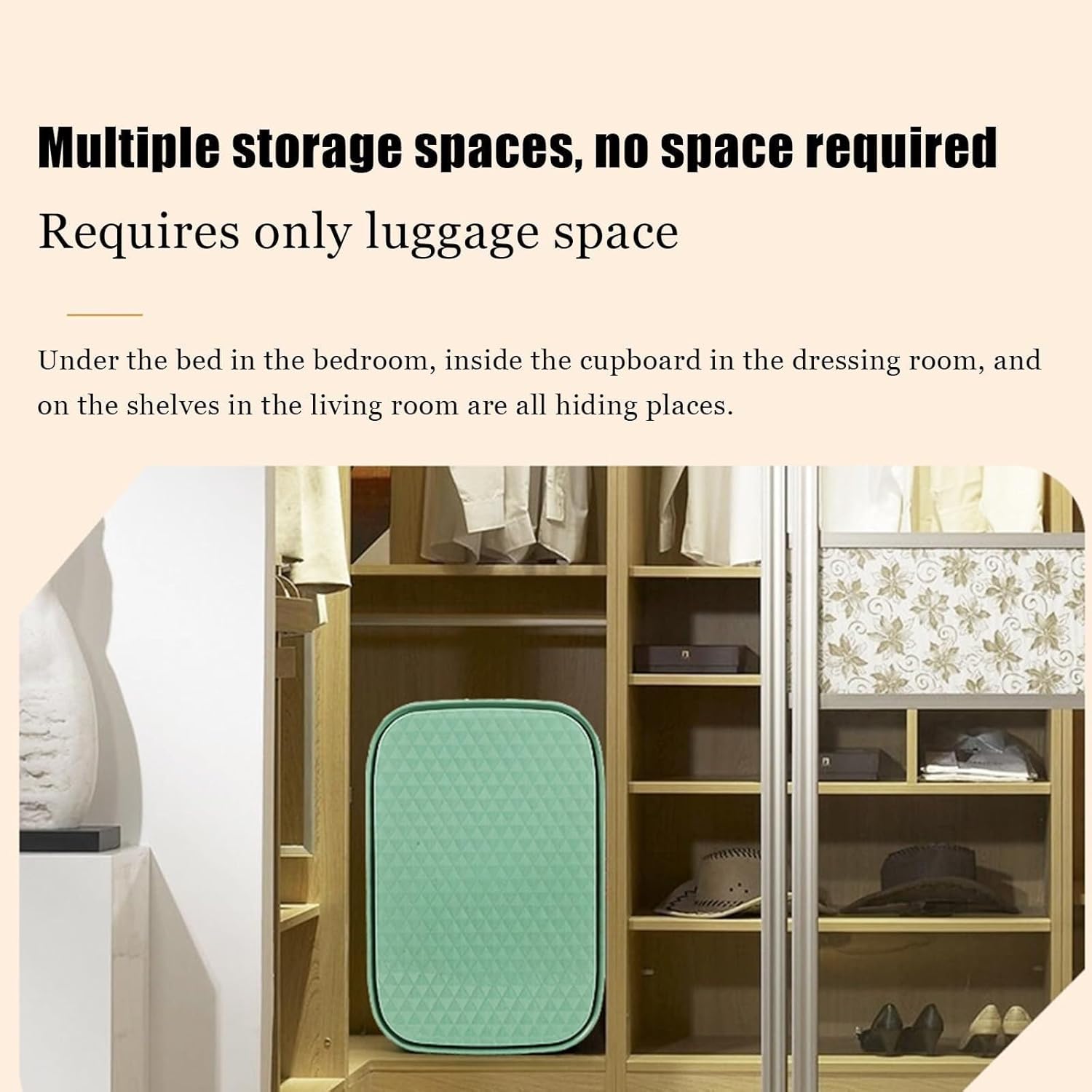 Small Wardrobe Dryer, Travel Suitcase Dryer, Folding Clothes Drying Household Quick-Drying Dryer(Green)