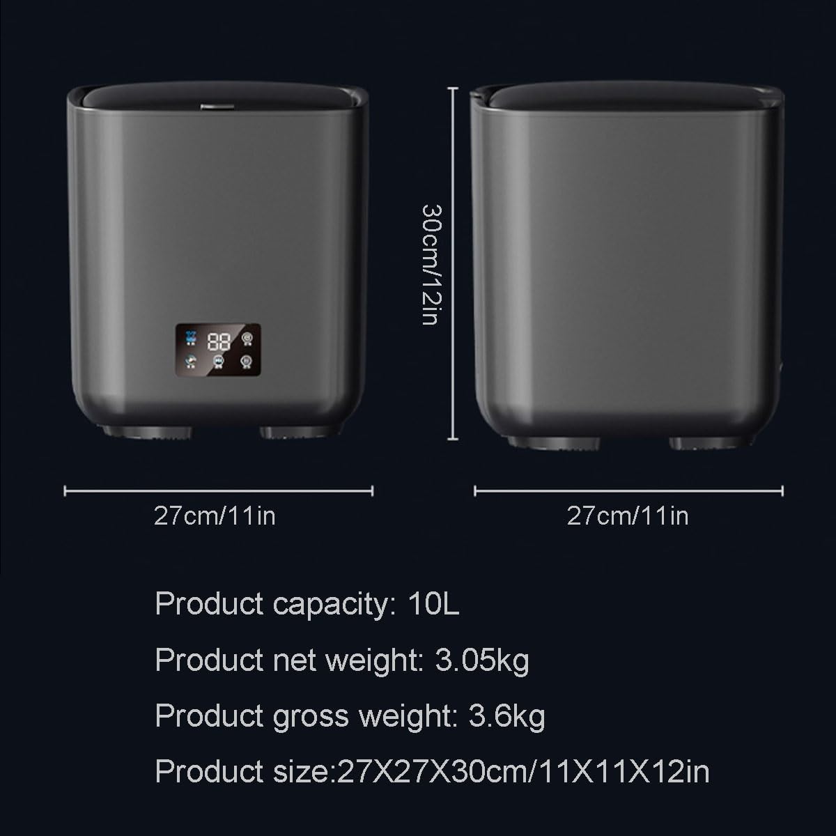 2 In 1 Small Washers 10L Convenience And Efficiency 27X27X30cm Mini Portable Washing Machine For Travel Home, Dorm, Apartment, RV, Camping