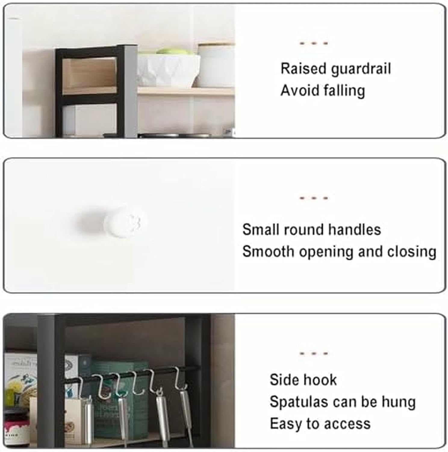 Freestanding Multi-Layer Kitchen Floor Cupboard，Microwave Storage Stand,Kitchen Organizer Shelf, Kitchen Utility Microwave Oven Stand Storage Shelf Industrial Kitchen Baker's Rack Free Stand