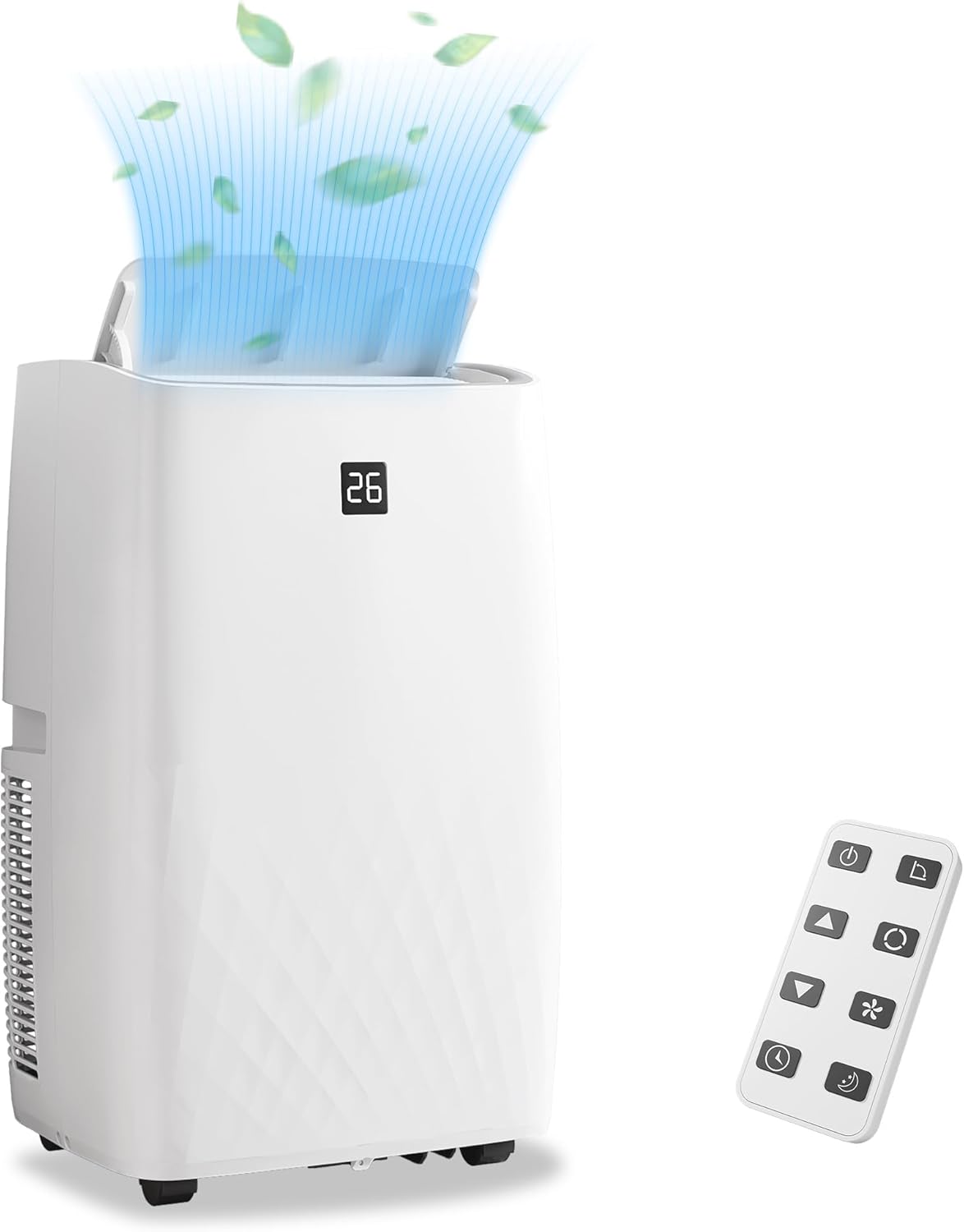 14000 BTUs Portable Air Conditioner Unit - Cools Rooms Up to 750 Sq. Ft., Remote Control, Sleep Mode, 24Hrs Timer, Quiet Operation