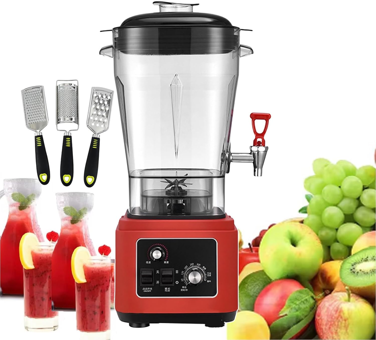 2900w Standing Mixer For Commercial Purposes | Blender Smoothie Maker & Food Processors With 3 Graters | 11l/15l/19l Electric Beverage Machine Ice Blender For Soy Milk 48000rpm,19L