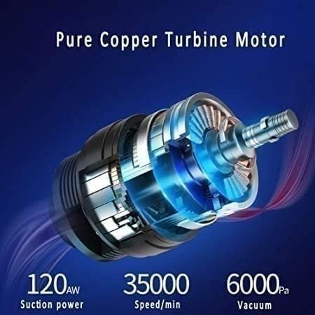 Portable Cordless Handheld Vacuum Cleaner, 120W High Power, 5000PA Strong Suction, Wet & Dry Use, for House, Car, Office