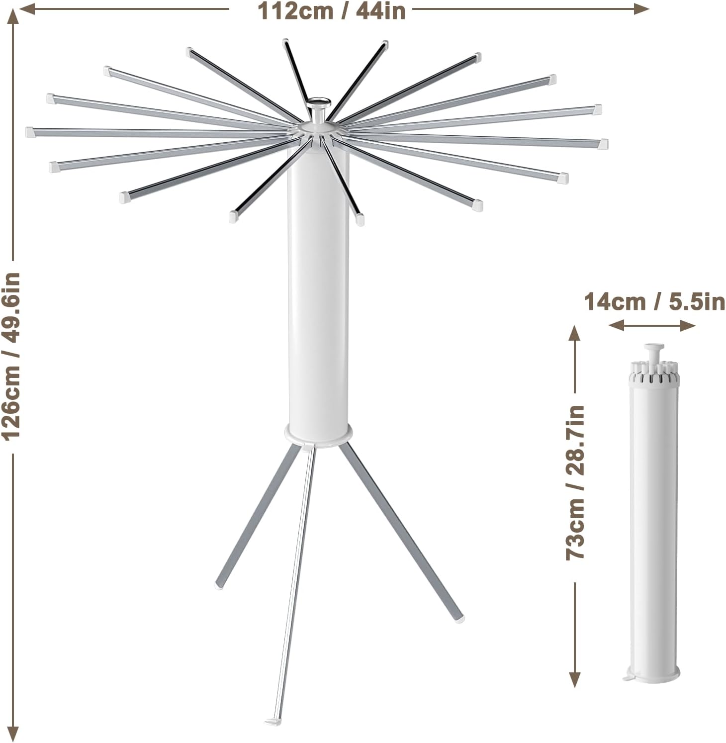Drying Rack Clothing, Collapsible Drying Racks for Laundry, Portable Drying Rack, Indoor Clothes Drying Rack with 16 Adjustable Aluminum Poles, Clothing Dry Rack for Outdoor, Laundry Room, Indoor.