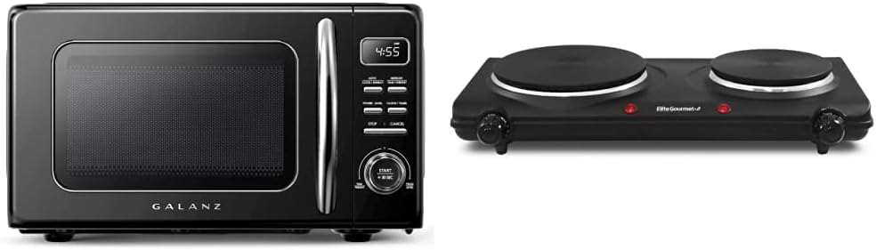 Galanz Retro Microwave Oven + Elite Gourmet Electric Hot Plate
