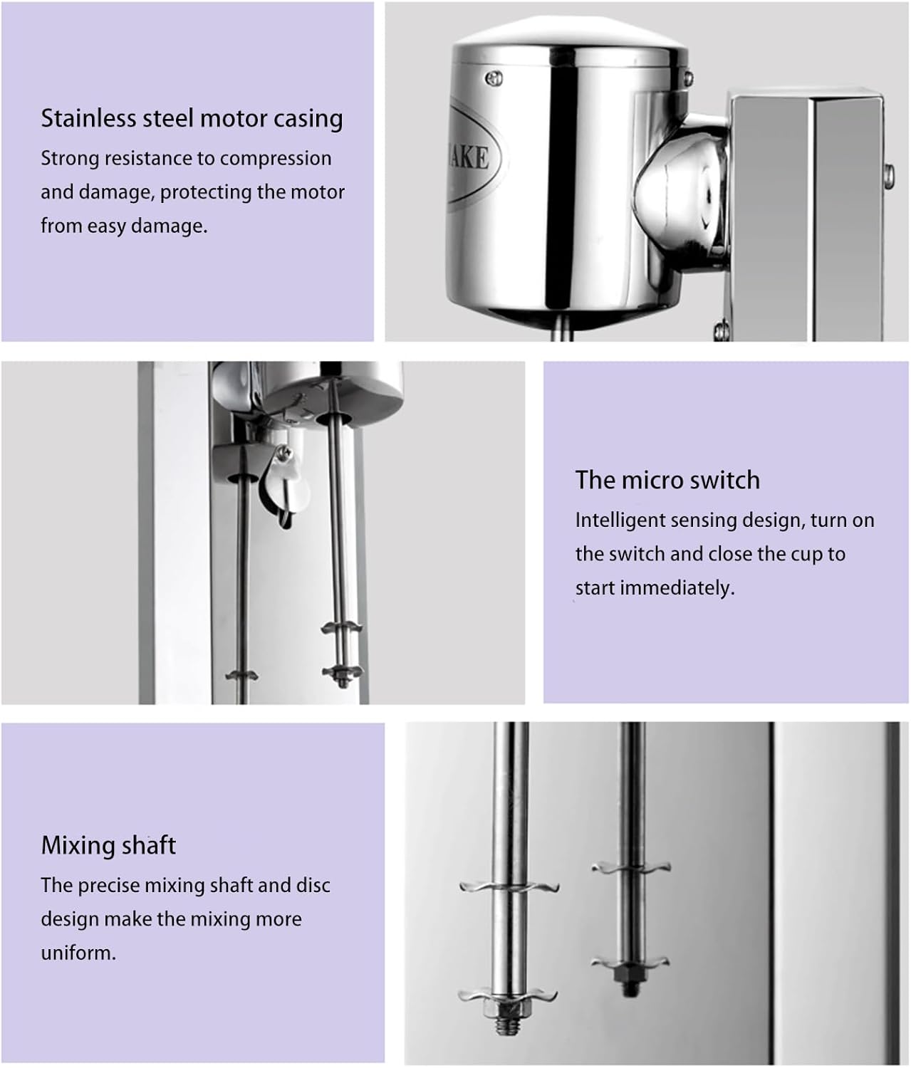 Milkshake Maker,Electric Drink Mixer Commercial Milkshake Blender,2 Speeds,Stainless Steel 180W 18000RMP Speed Adjustable with Mixing Cup