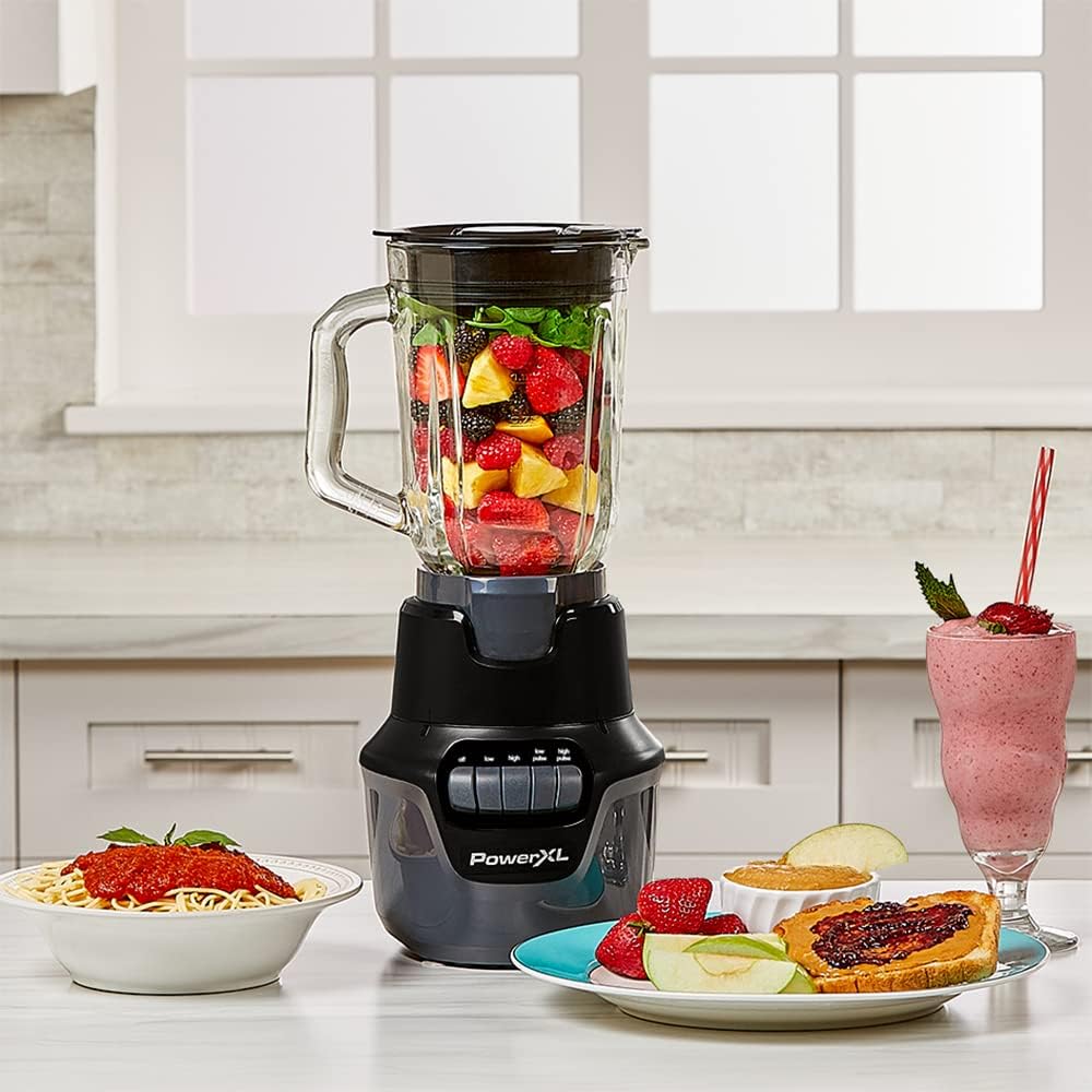 PowerXL Boost Blender, 4 Speed, 800 Watts, 48-oz Glass Jar, Black