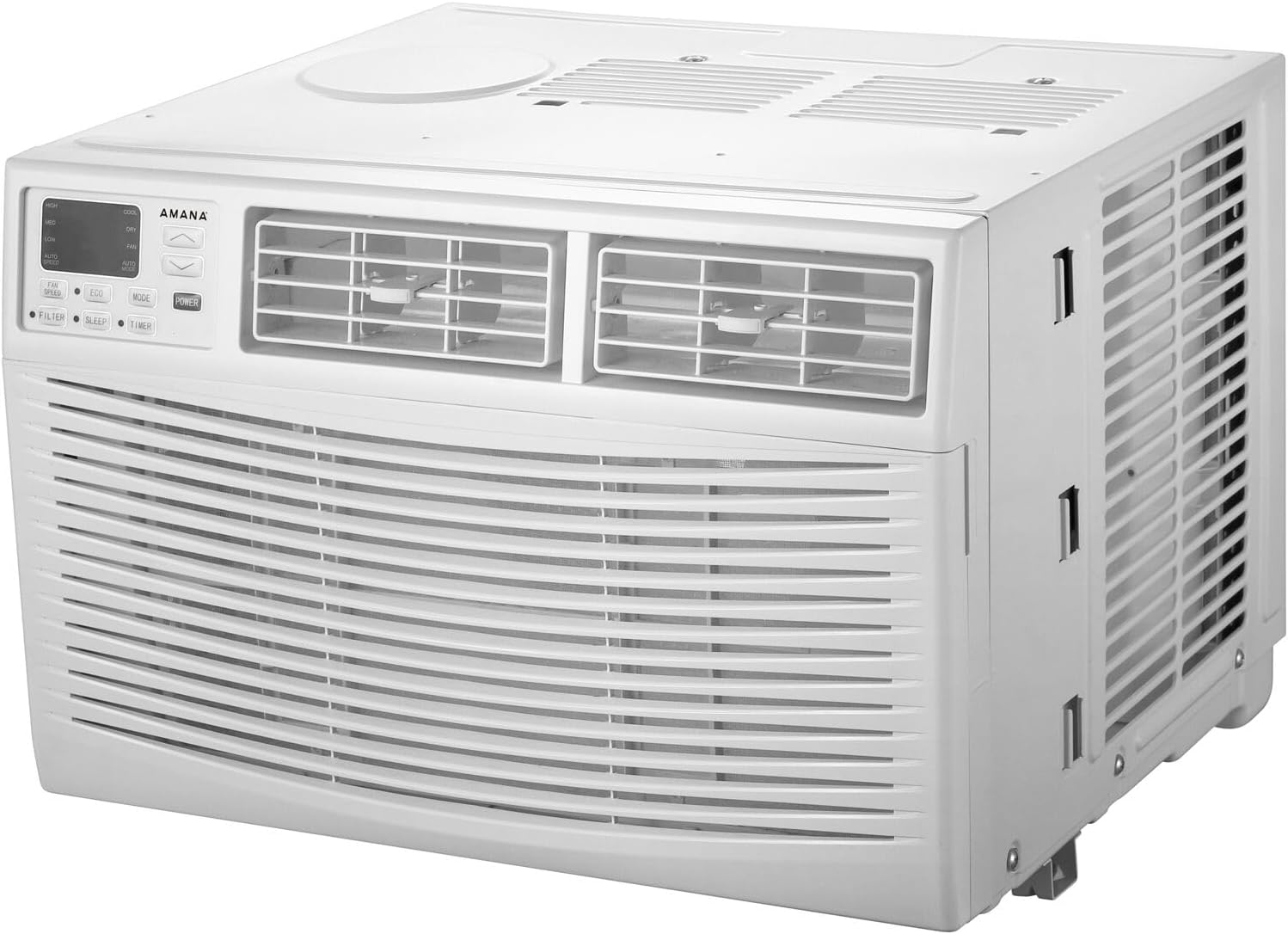 Amana 12,000 BTU Window Air Conditioner, 115V, Cools up to 550 Sq. Ft. for Bedroom, Living Room, Kitchen, with Remote Control, 24H Timer, 3-Speed, Auto-Restart, Digital Display, White