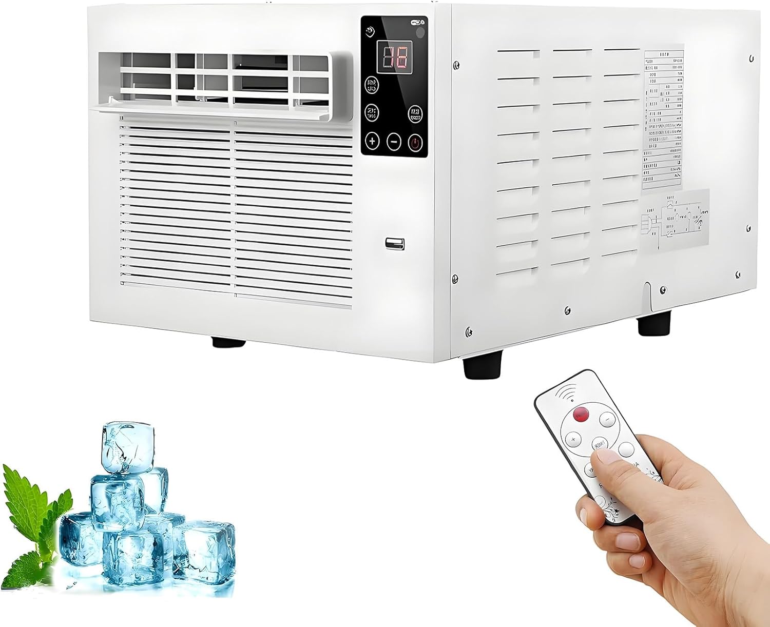2 In 1 Portable Air Conditioner Dehumidifier with Remote Control 1-12h timer Without External Unit Mosquito Net Air Conditioning Unit for Bedroom Kitchen Rental Home Dormitory Car