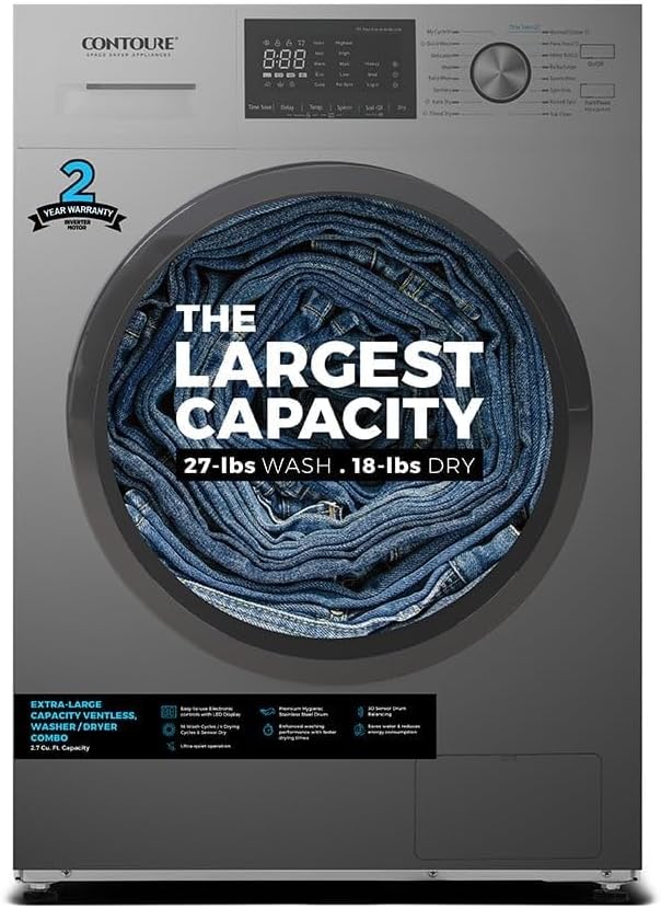 2.7 cu. ft. Washer / Dryer Combo with Steam, Ventless, Titanium