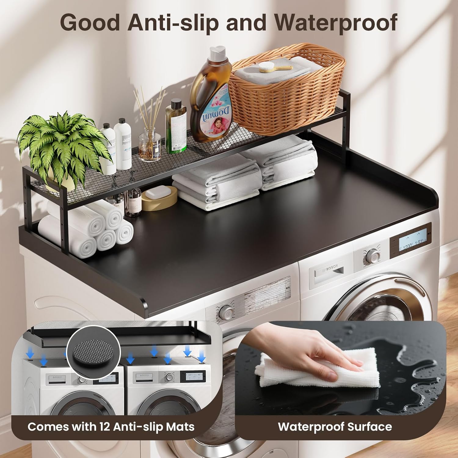 Washer Dryer Countertop with Shelf, 54