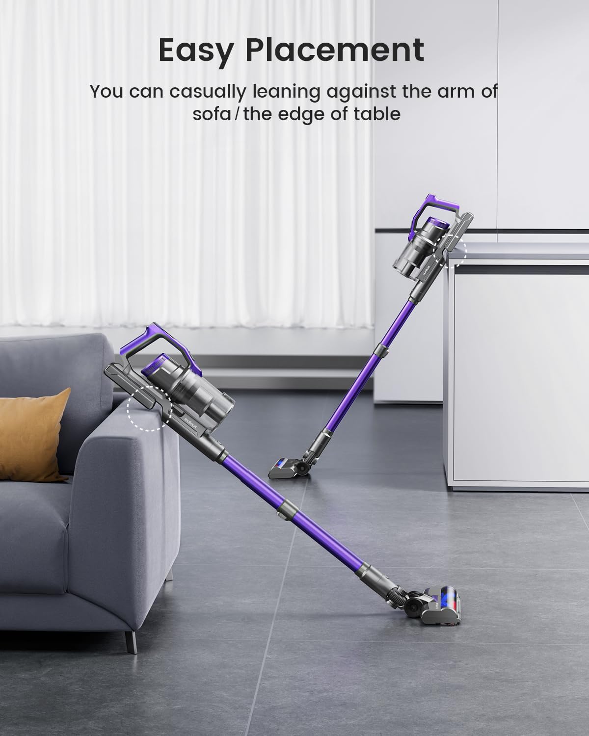 S14 Cordless Vacuum Cleaner 450W 33KPA Stick Vacuum Cleaners with OLED Screen, Up to 55mins,Anti-Tangle Brush, Aromatherapy, Lightweight Vacuum Deep Clean for Hardwood Floor Carpet Pet Hair