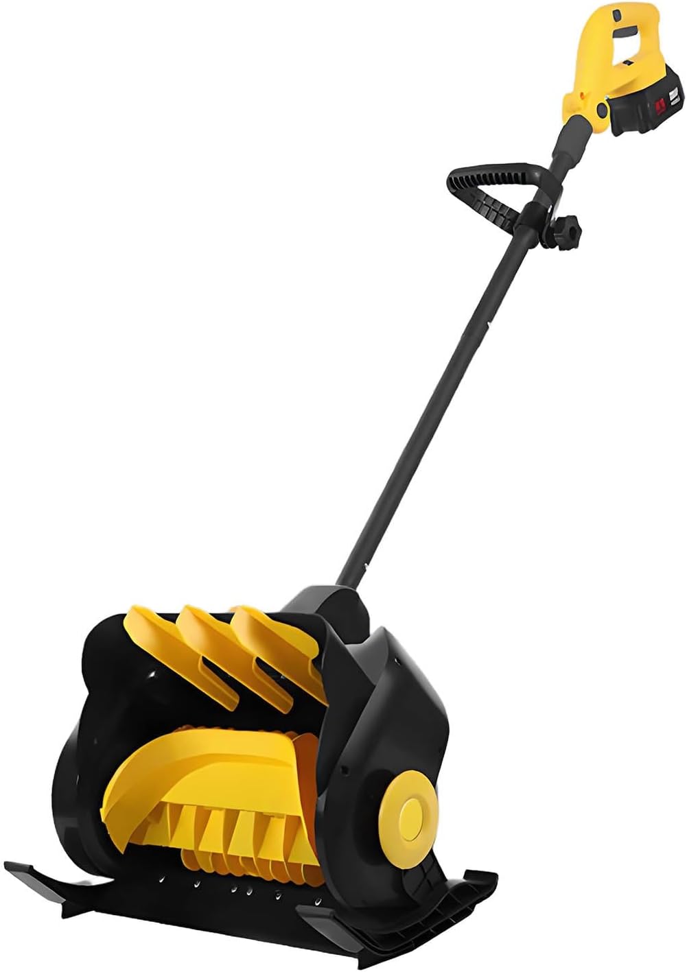 Electric Snow Shovel with Double Handle, Brushless Snow Blower, Battery Powered Snow Thrower, Adjustable Throwing Angle, Ideal for Driveway and Snow Removal(Two Batteries)