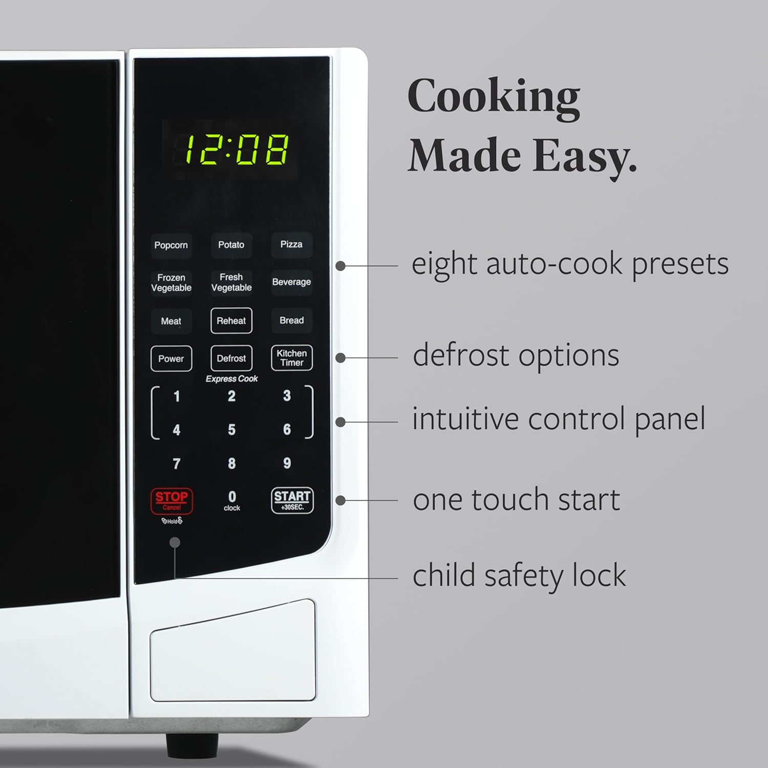 Farberware 0.9 Cu. Ft. Countertop Microwave Oven – 900W Power, Auto Cook Settings, Defrost, and Safety Lock – White