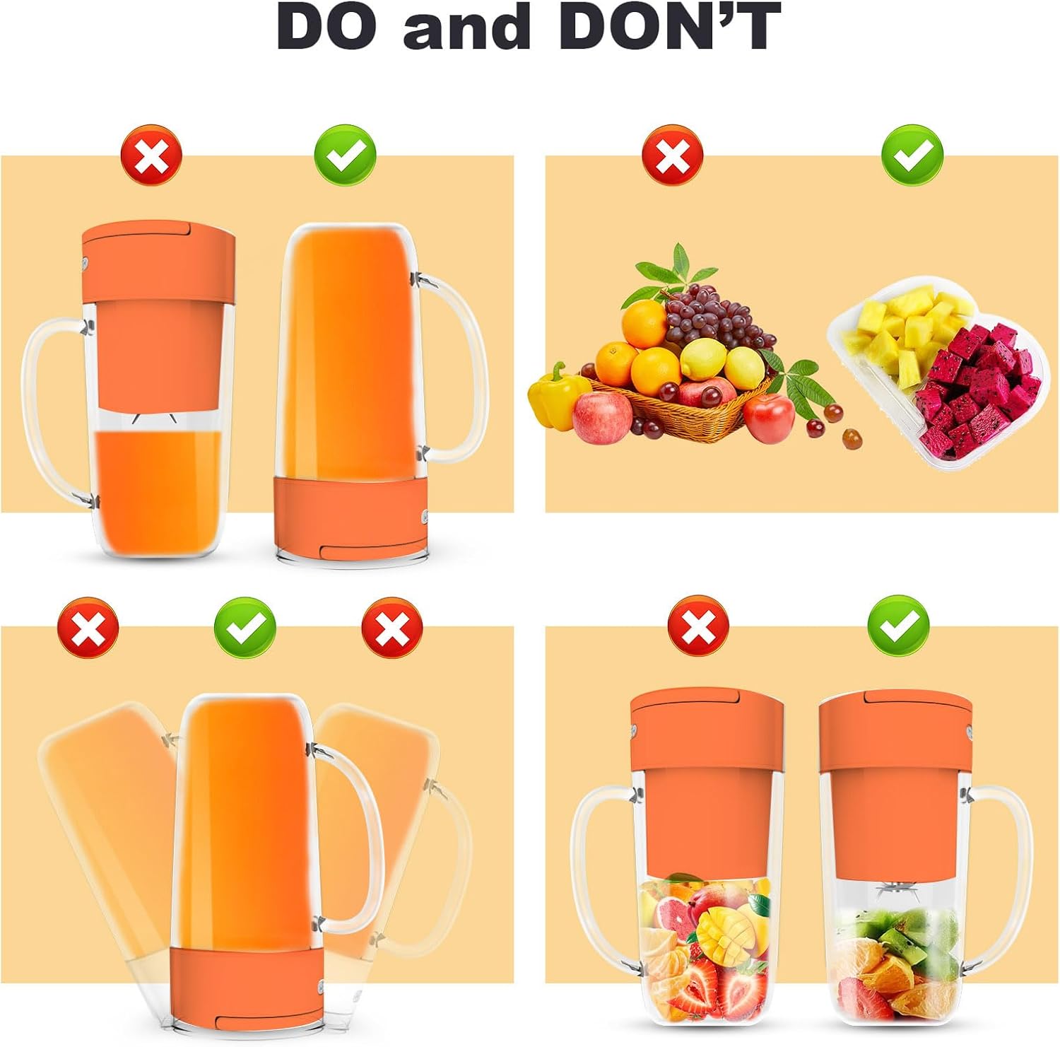 Portable Blender, 10 oz Mini Personal Blender for Smoothies, Fruits, and Veggies with Rechargeable USB, Easy to Clean suitable for Traveling or Camping