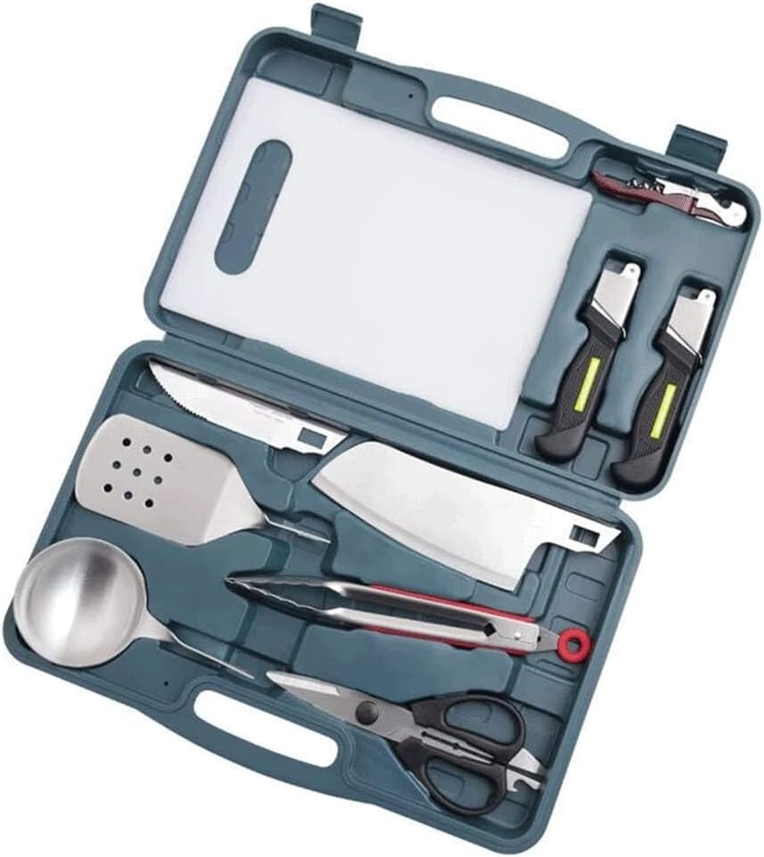 Barbecue Tool Set,Heavy-Duty and Durable BBQ Accessories,Outdoor Camping Cooking Utensils,Food Grade 430,Portable Storage Kit