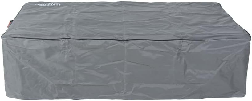 Elementi Hampton Fire Pit Bundle Outdoor Firepit Set Includes 56” Propane Concrete Firepit Table, Glass Windscreen, Stainless Steel Cover, Tank Cover, Canvas Cover, Floor Mat, Ice Bucket