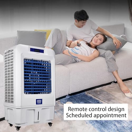 Evaporative Air Cooler, 3-Speed Swamp Cooler with Timer and Water Tank, Portable Windowless Air Conditioner for Room Office