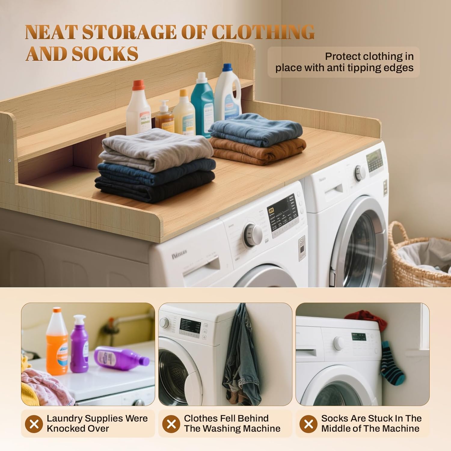 GCCSJ 2-Tier Joined Washer Dryer Countertop, 54