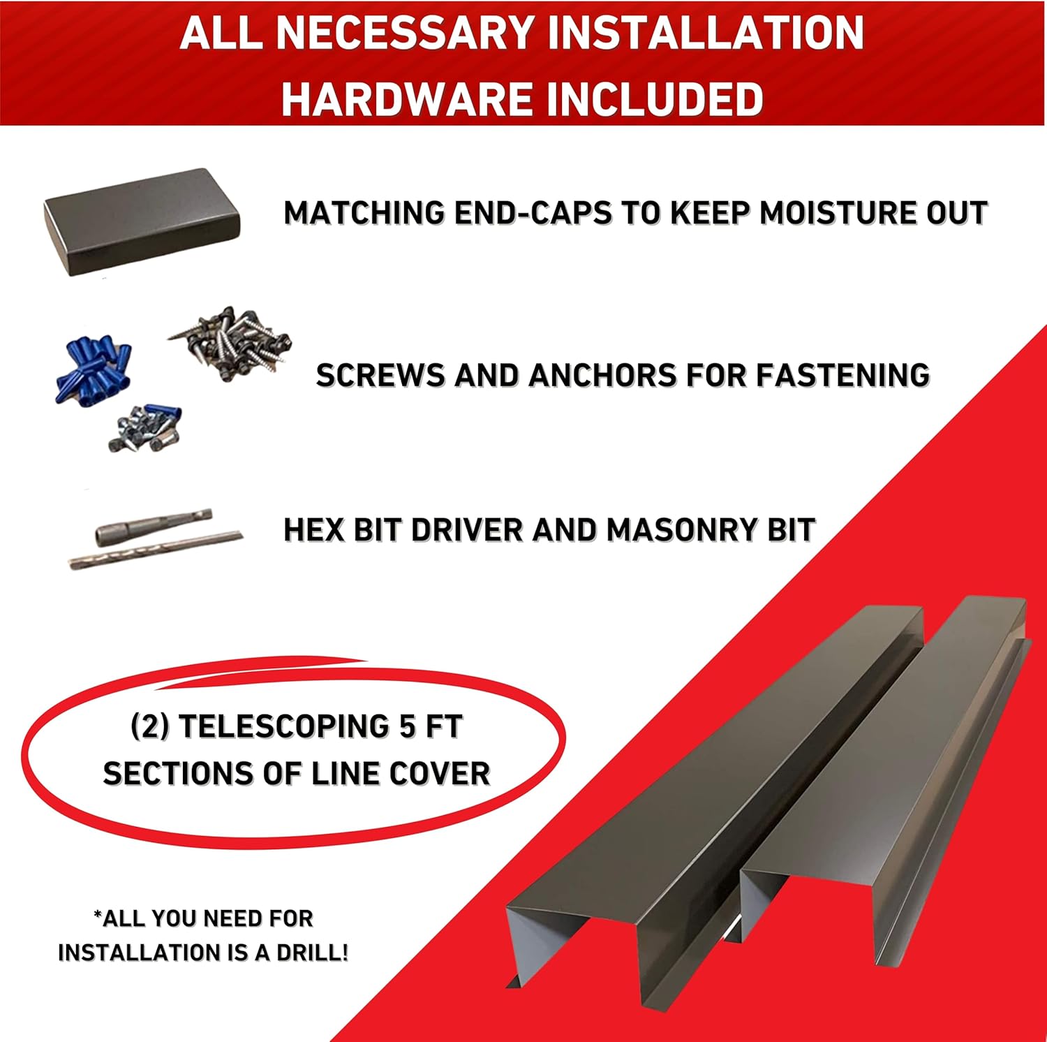 EAGLE 1 Metal Line Set Cover Kit for Mini Split and Central Air Conditioner & Heat Pump (Multiple Sizes and Colors) (6x6, Green)
