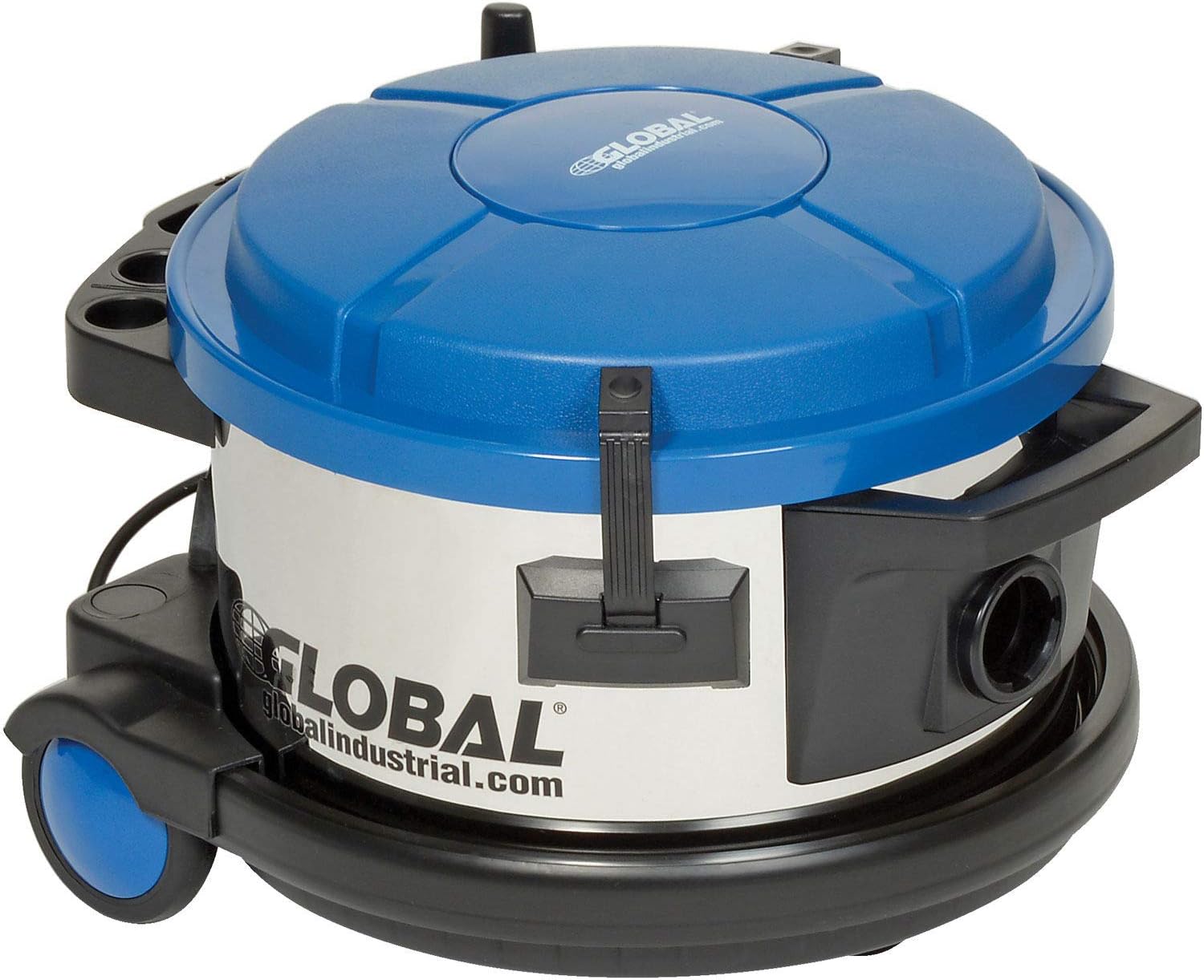 Global Industrial Commercial HEPA Canister Vacuum with Tool Kit, Stainless Steel, 4 Gallon Capacity, 90 CFM, 120V, 26'L Power Cord, Lightweight & Quiet 78 dB