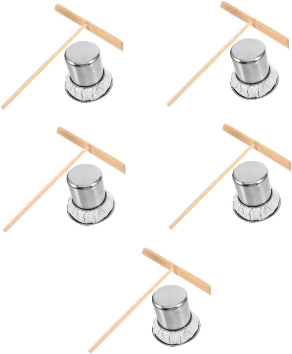 HANABASS 5sets Sturdy Bamboo Pancake Spreader Grease Tool Pancake Oil Applicator Kitchen Accessory for Easy Crepe Making Safe Non-stick