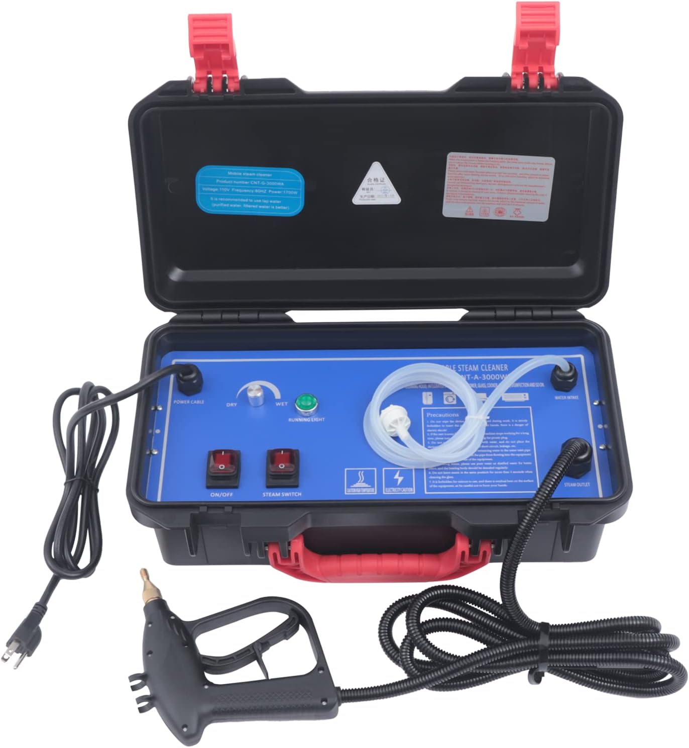 High Pressure Steam Cleaner, 1700W 3-5Pa Handheld High Temp Steamer Heavy Duty Portable Steamer Cleaner, Dual Cleaning Modes Steam Cleaning Machine for Home Use Kitchen Grease Car