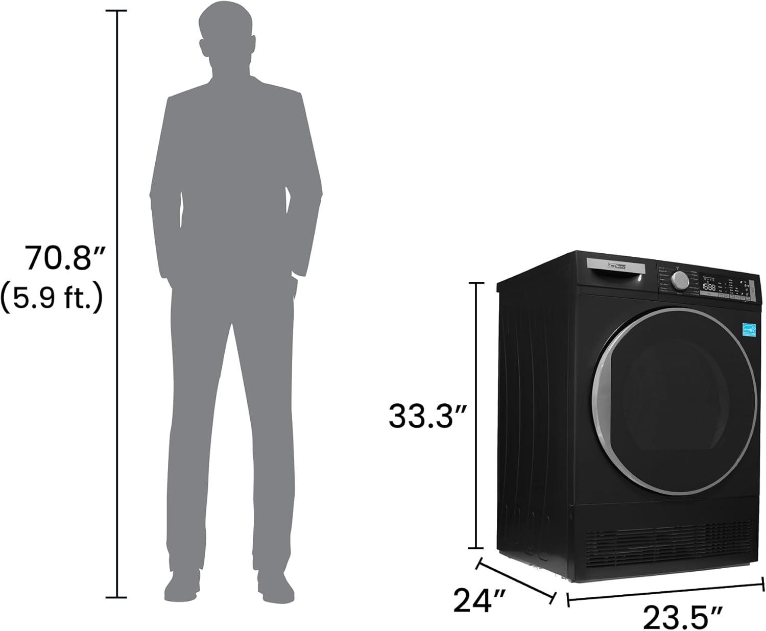 240V Condensor 4 cu.ft Refresh Dryer Energy Star (Matte Black)