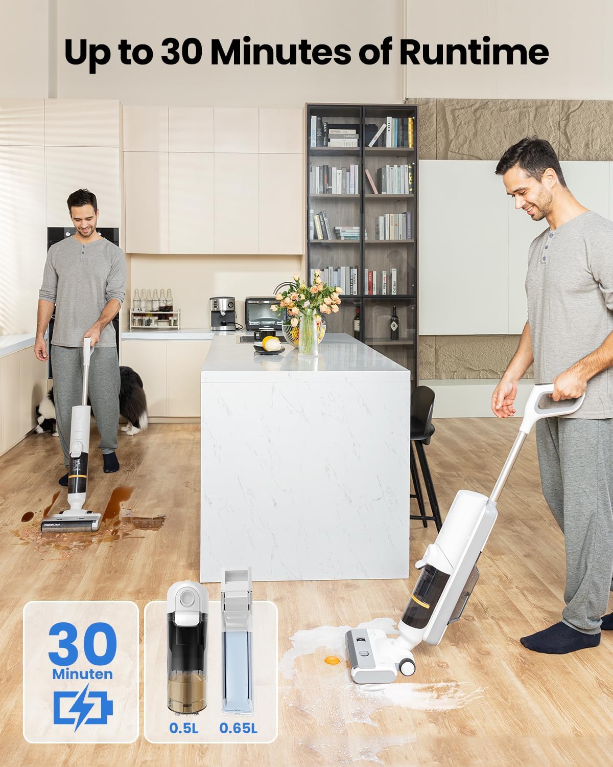 Proscenic F10 Pro Cordless Wet Dry Vacuum Cleaner, Vacuum and Mop Combo with One-Button Auto Self-Cleaning, 3-in-1 Vacuum Mop for Hard Floors, High-Capacity Dual Tanks, Edge Clean, Ease of Use