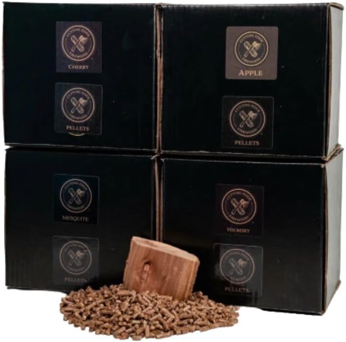Cutting Edge Firewood BBQ Wood Pellets Variety Pack 100% Natural Hardwood Pellets for Smokers, Pellet Grills, and Outdoor Cooking – Includes Mesquite, Hickory, Cherry, and Apple Four Different Flavor