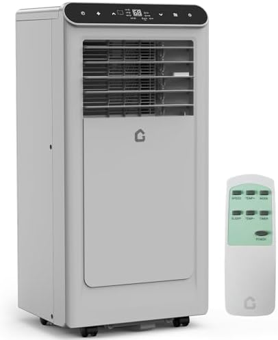 8000 BTU Portable Air Conditioners, 3 in-1 Portable AC Units for Rooms with Dehumidifier, Quiet Room Air Conditioner Cools Up to 350 Sq.Ft., Energy Efficient, Remote, 24Hrs Timer, Auto Swing, Grey
