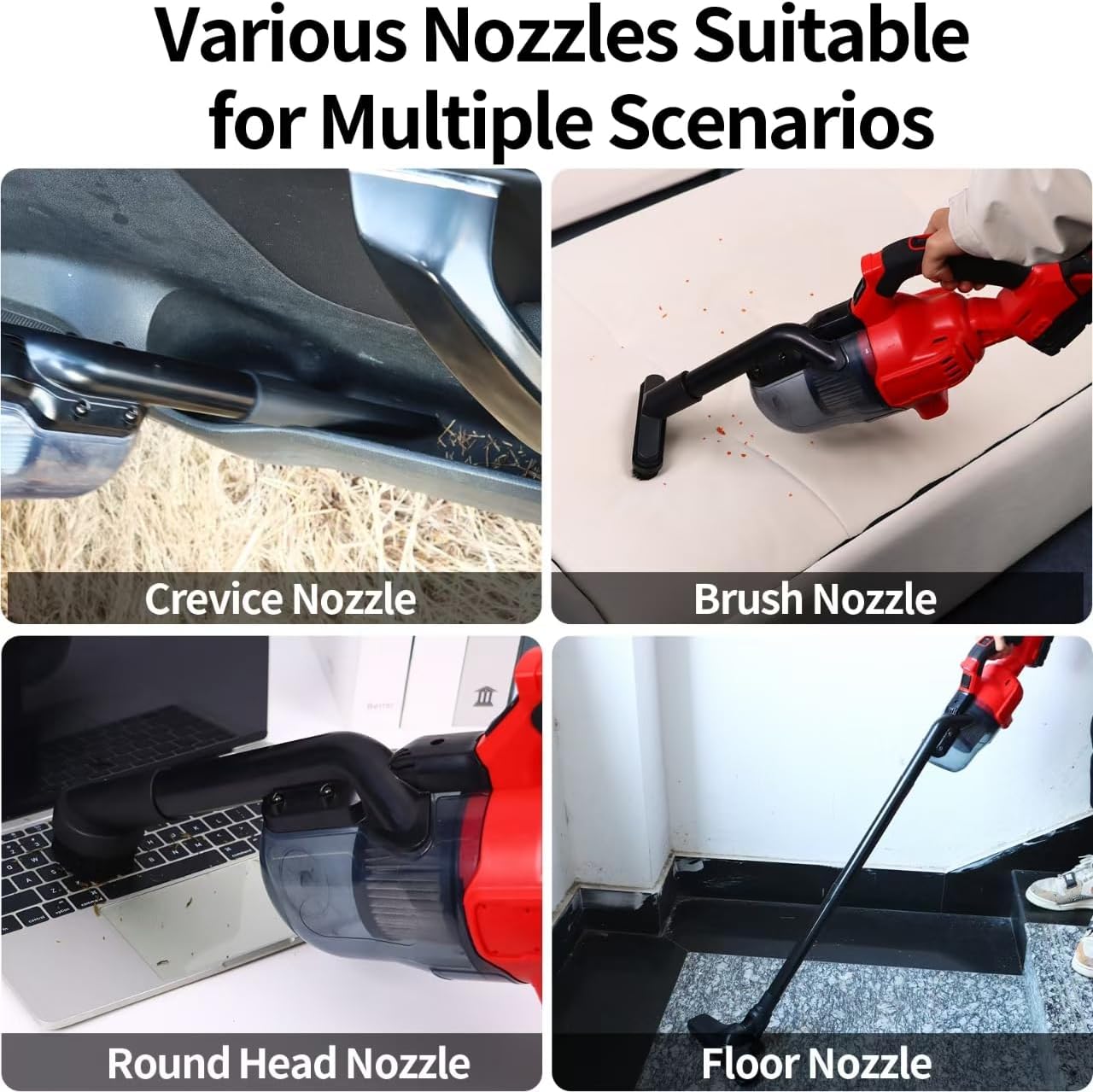 Cordless Vacuum Compatible with Milwaukee 18V Battery, Handheld Vacuum Cleaner ｗith 2 Washable HEPA Filters, Brushless Vacuum for Wood Floor, Carpet, Car Cleaning (Battery Not Included)