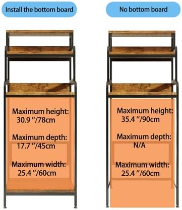 4-Tier Mini Fridge Stand with Storage,Mini Fridge Cabinet with Storage,Microwave Stand,Bakers Rack,Microwave Oven Stand with Storage,Mini Fridge Shelf for Home Office Dorm (Vintage Brown)