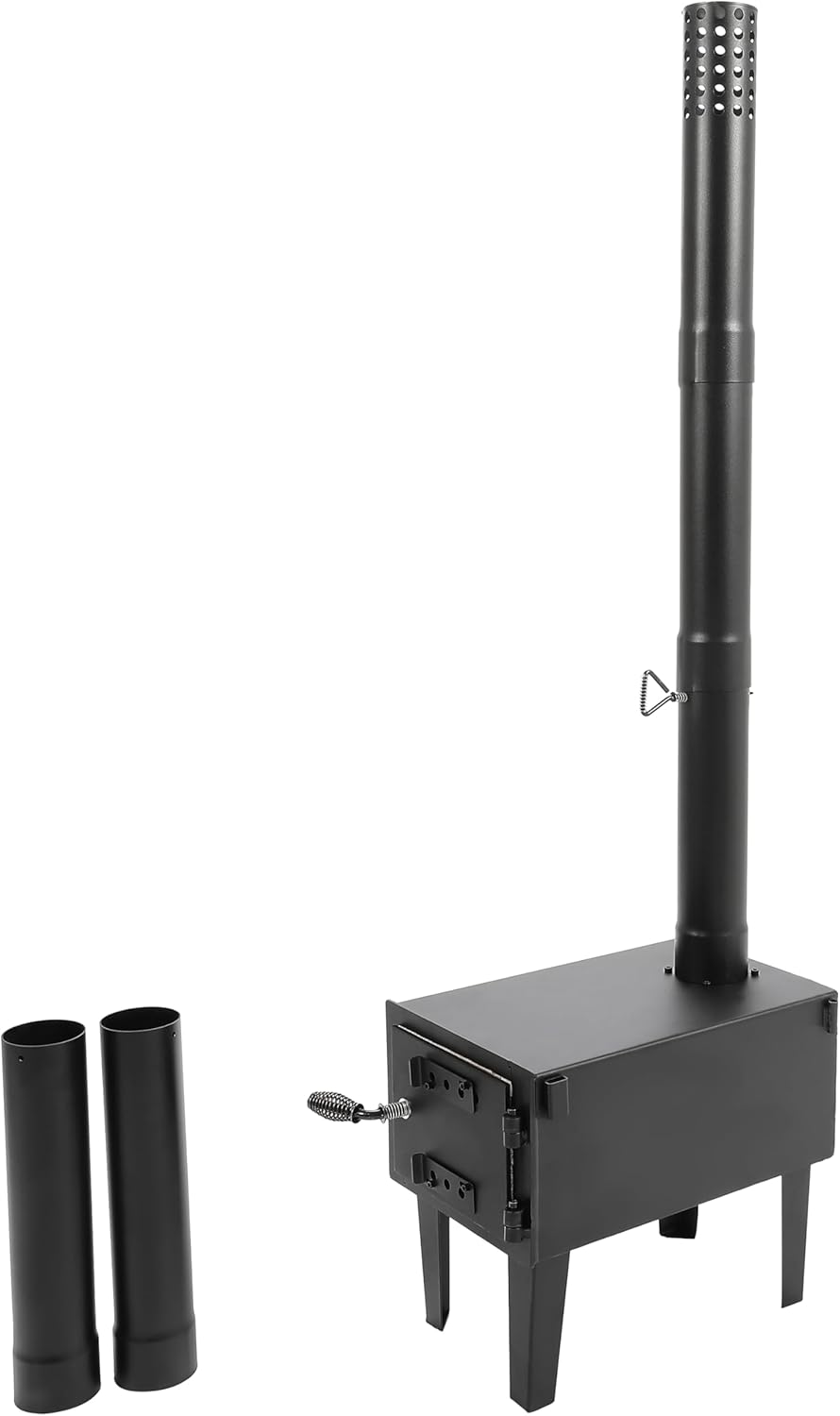 HECASA Wood Burning Stove Tent Camping Stove for Outdoor Cooking Fishing Hiking Travel Portable Heater with Storable Chimney Pipes Steel