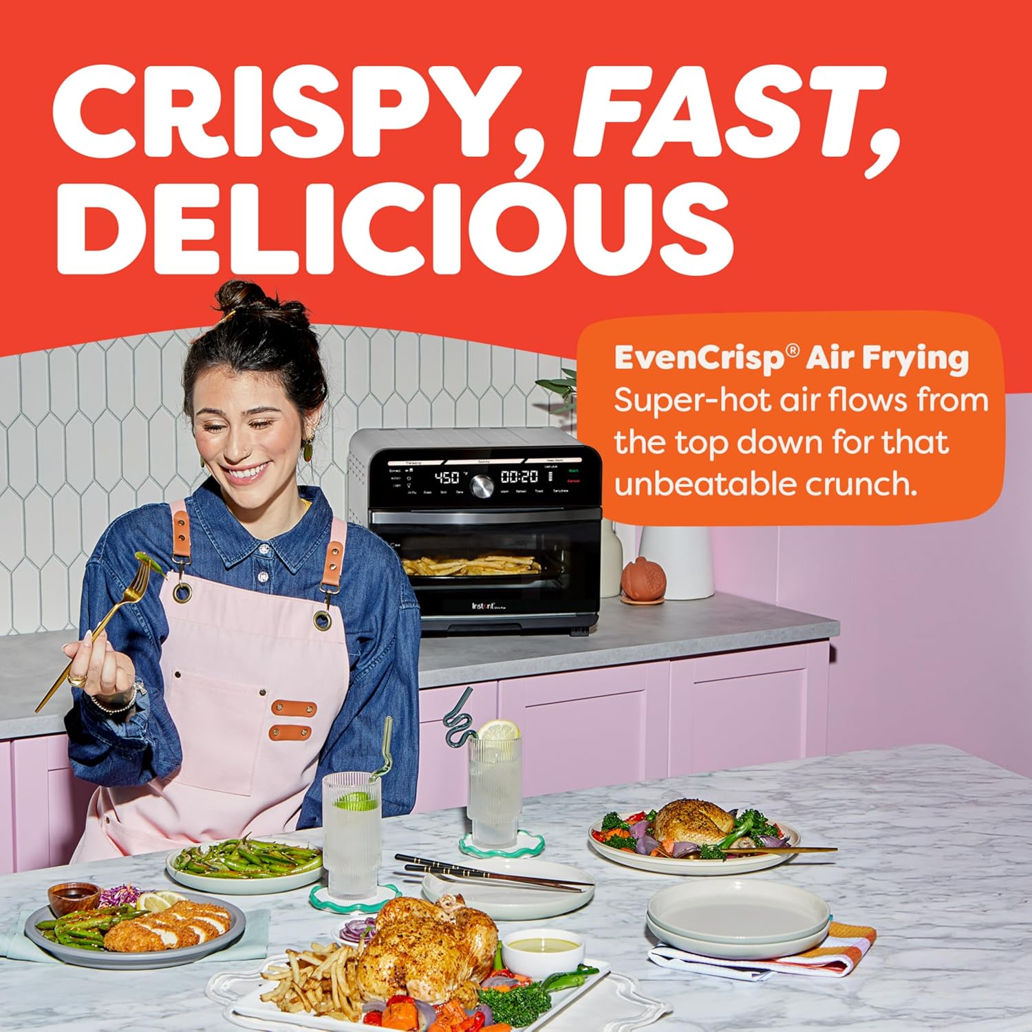 Instant Pot Omni Plus 19QT/18L Toaster Oven Air Fryer, 10-in-1 Functions, Fits 12