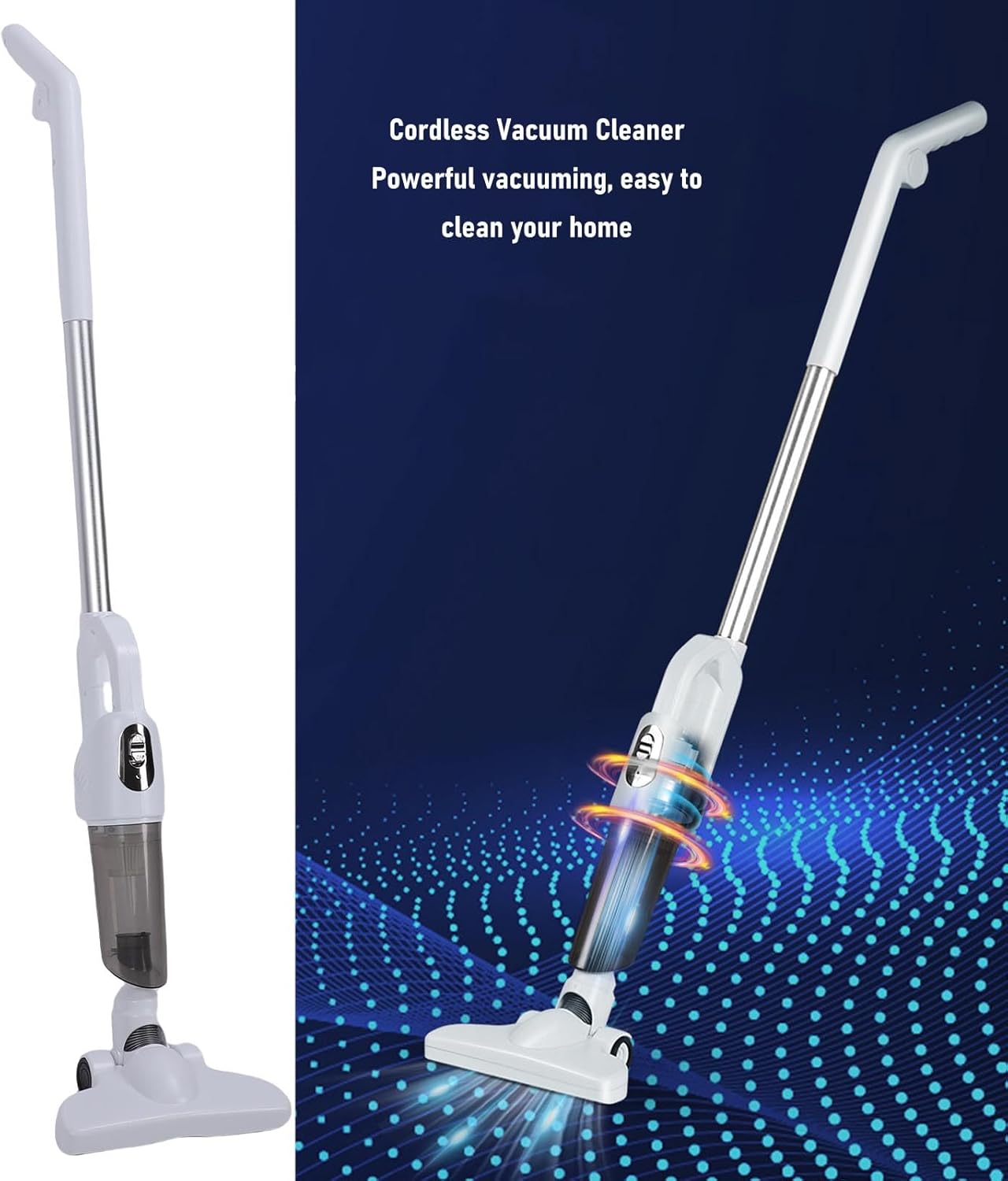 Diydeg Cordless Vacuum Cleaner, 2 in 1 Handheld Stick Vacuum 20000PA Strong Suction Low Noise Rechargeable Dust Cleaner Vacuum for Pet Hair Carpet Hardwood Floor