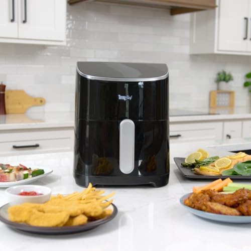 Total Chef 5 Quart Air Fryer - Aerogrill, Non-Stick Frying Basket, French Fry, Digital Touch Screen, 8 Presets, Freidora Eléctrica, Countertop Cooking Kitchen Appliance, Black