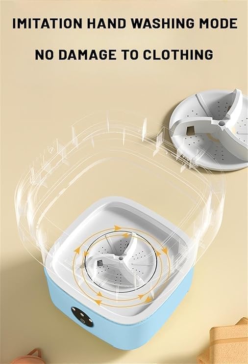 Portable Washing Machine, Mini Washer,11L Upgraded Large Capacity Foldable Washer.Deep Cleaning of Underwear, Baby Clothes and Other Small Clothes.Suitable for Apartments, Dormitories, Hotels.(Blue)
