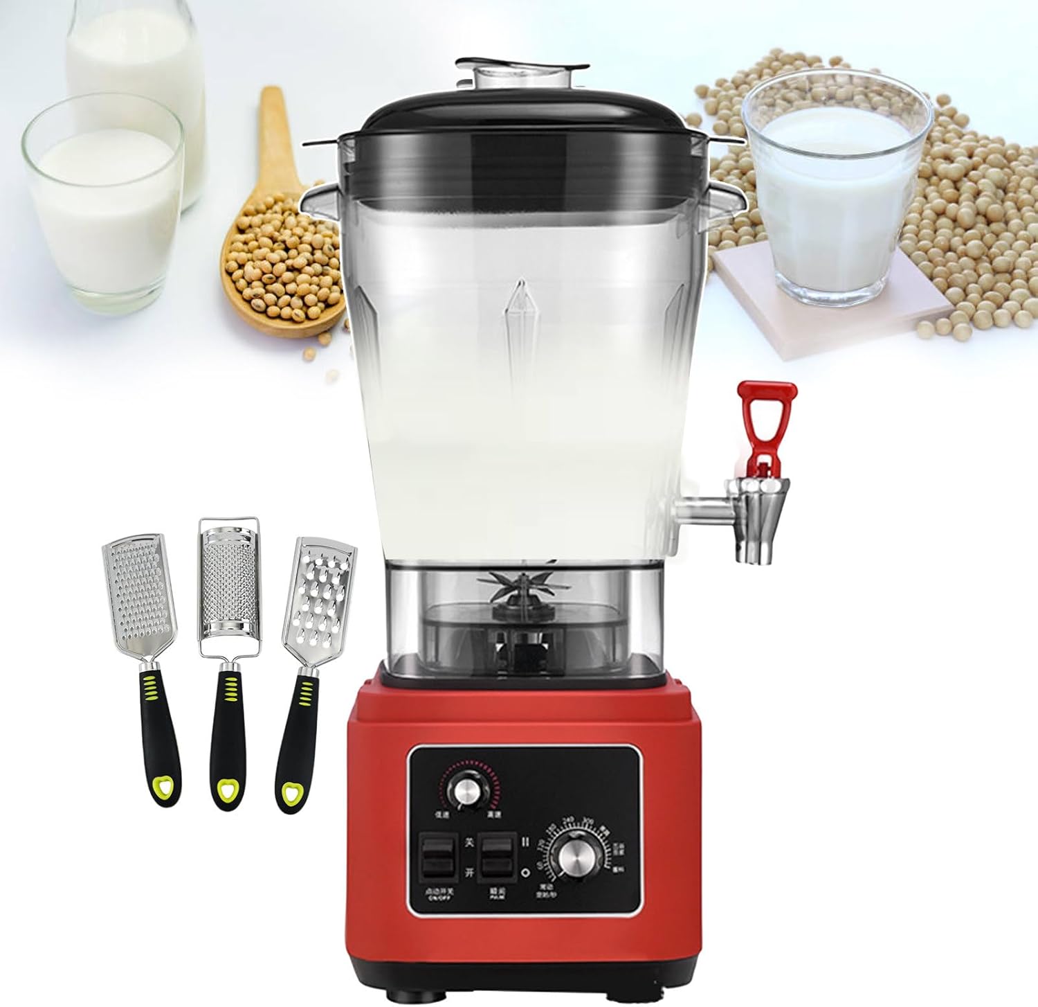 2900w Blender Food Processors, Countertop Juicer Cooking Machine 11l/15l/19l, Kitchen Standing Mixer Electric Ice Blender Juice Extractor (With 2 Graters And 1 Garlic Grinder),19L