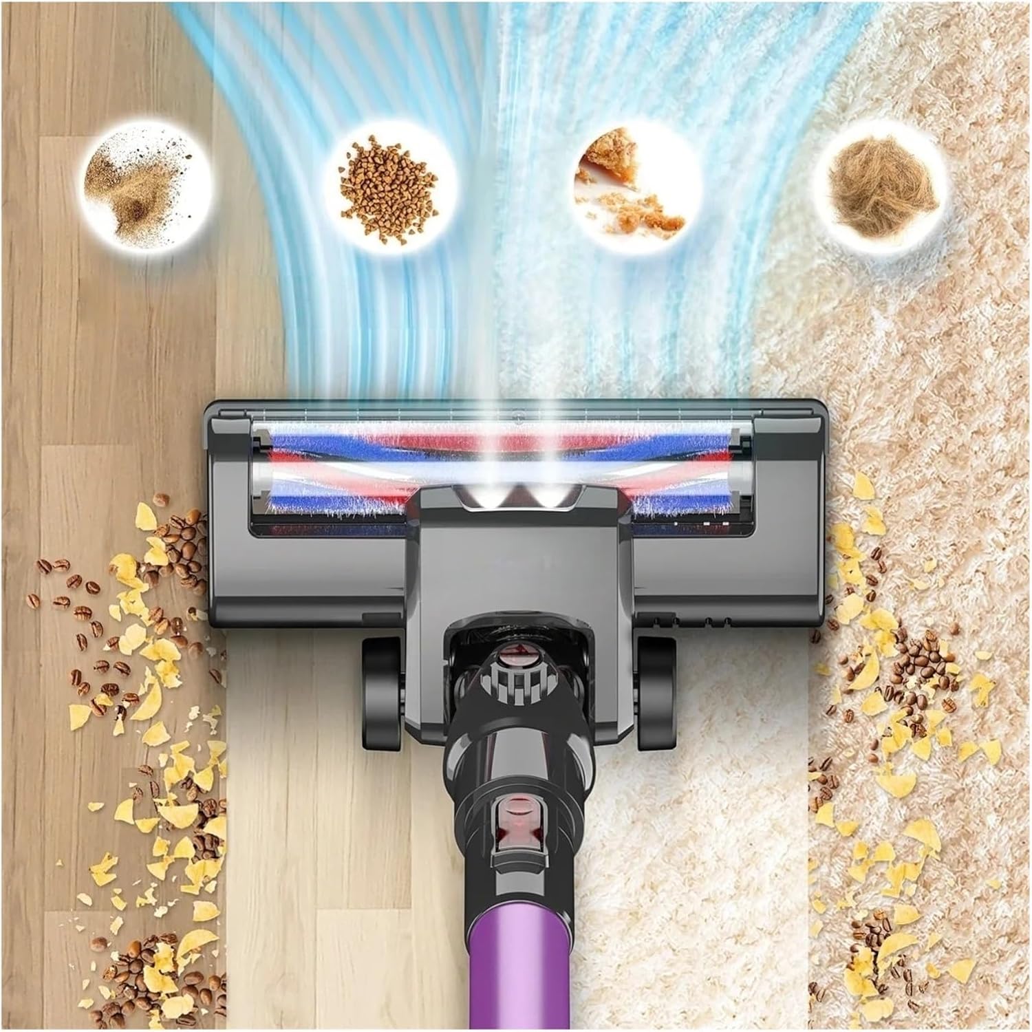 Cordless Vacuum Cleaner 160W Powerful Suction 6-in-1 Stick Handheld Vacuum Up To 45 Mins Runtime For Household Clean Compatible With INSE N660